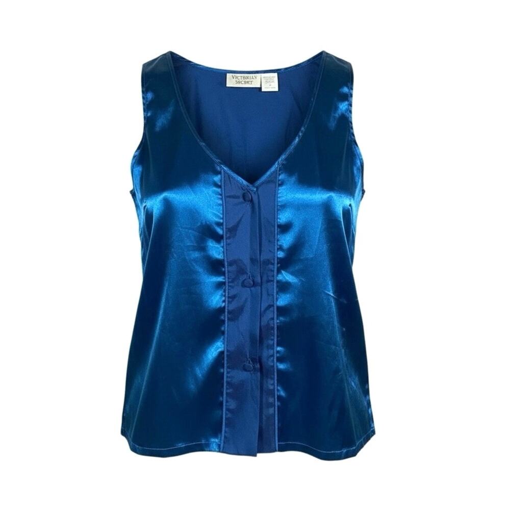 Vintage 90s Victoria Secret Gold Label Satin Sleep Top - M